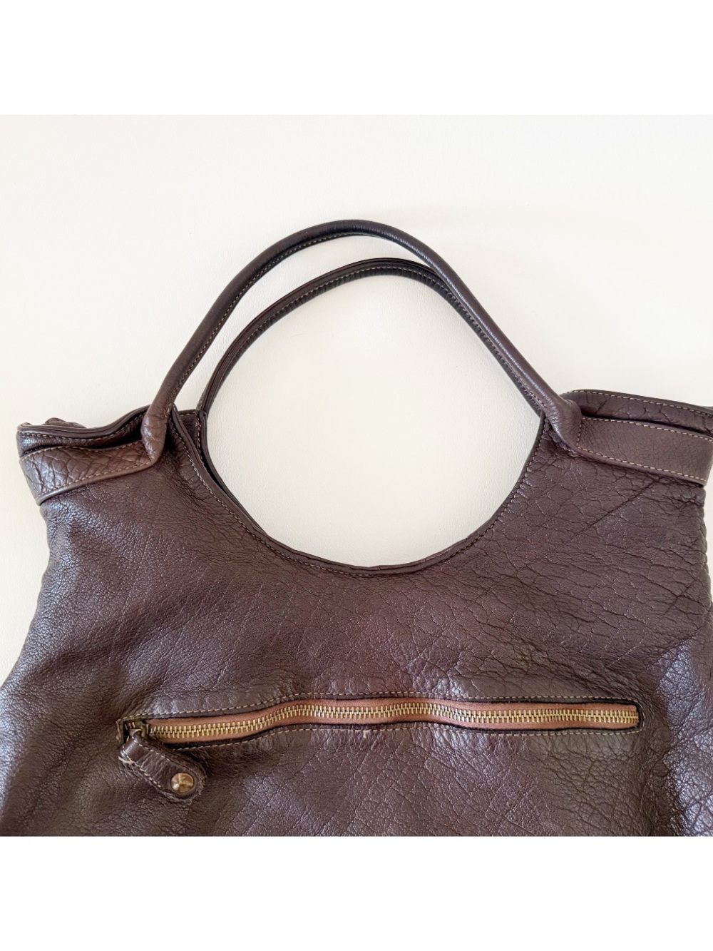 Civico 93 Bag Woven Leather Hobo Saddle Chic Boho Brown Medium - Picture 4 of 11